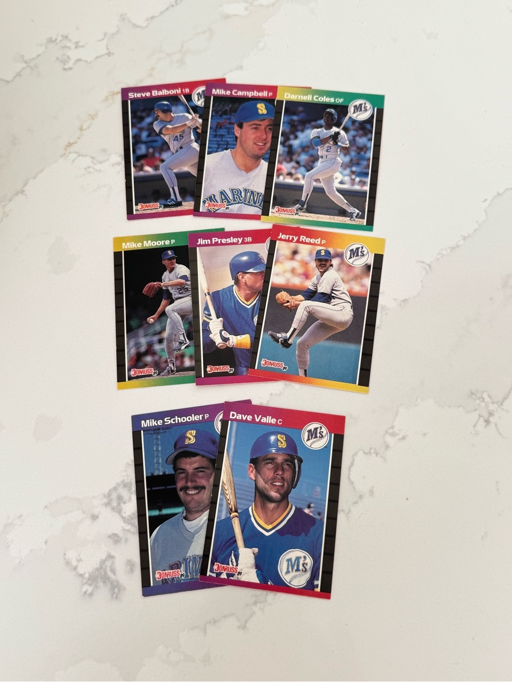 Baseball Trading Cards Seattle Mariners 89 Donruss lot of 8